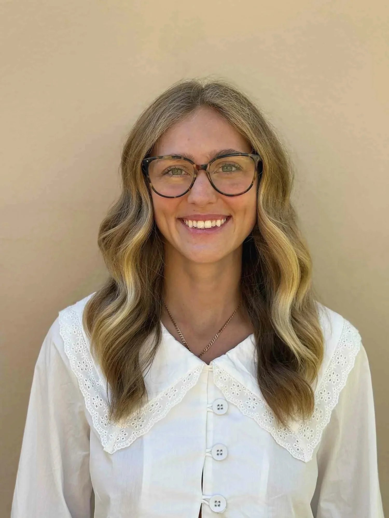 Naomi Lutz wearing glasses